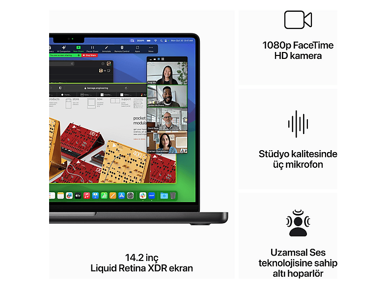 APPLE MacBook Pro 14 inc M3 Pro 11CPU 14GPU 18GB 512GB Uzay Siyahı