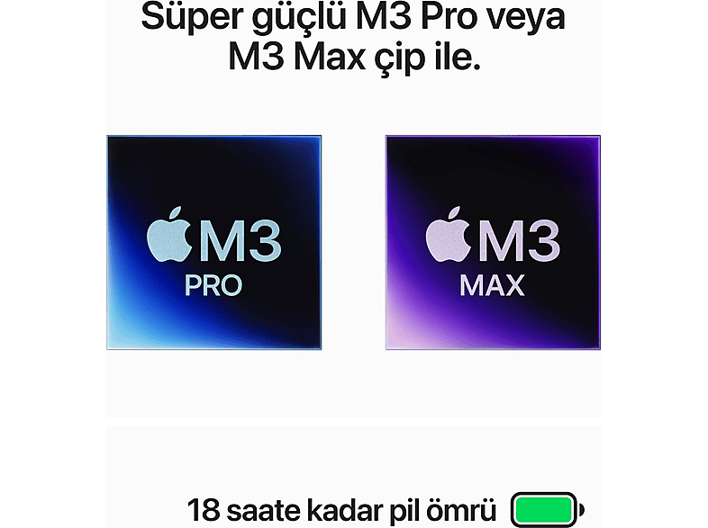 APPLE MacBook Pro 14 inc M3 Pro 11CPU 14GPU 18GB 512GB Uzay Siyahı