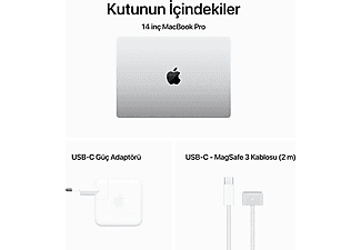 APPLE MacBook Pro 14 inc M3 Pro 11CPU 14GPU 18GB 512GB Gümüş MRX63TU/A_9