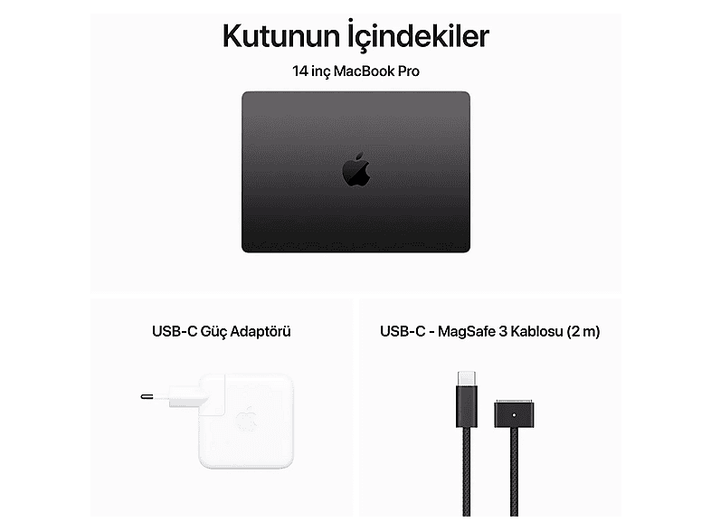 APPLE MacBook Pro 14.2 inc M3 Max 14CPU 30GPU 36GB 1TB Uzay Siyahı