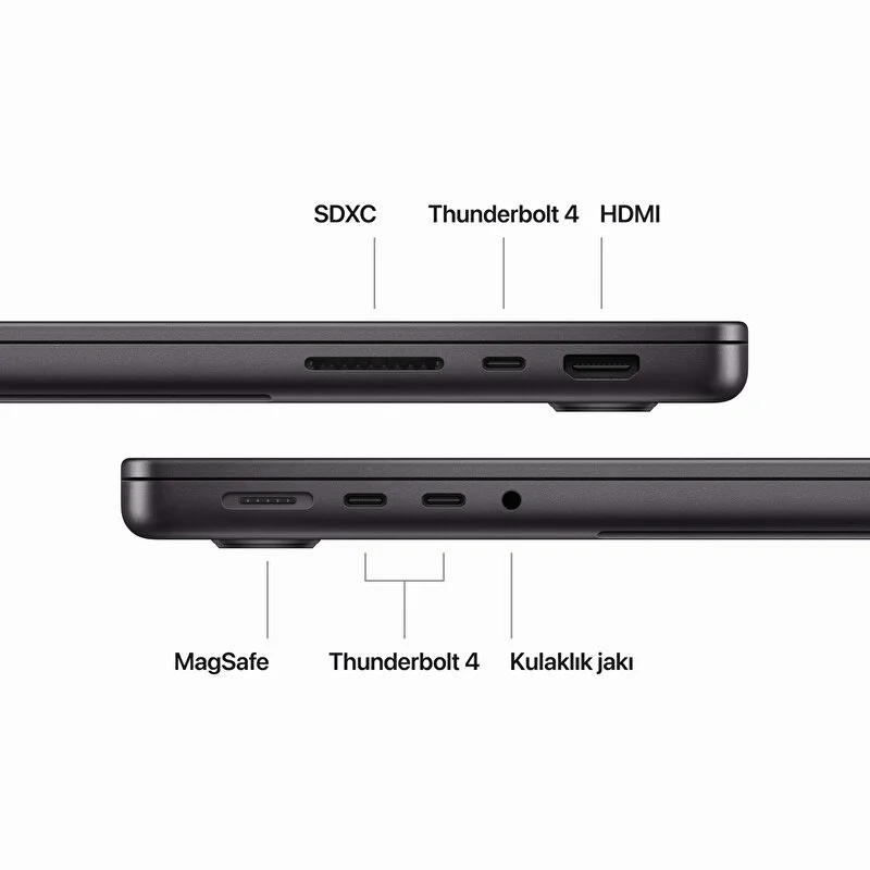 APPLE MacBook Pro 14.2 inc M3 Max 14CPU 30GPU 36GB 1TB Uzay Siyahı MRX53TU/A