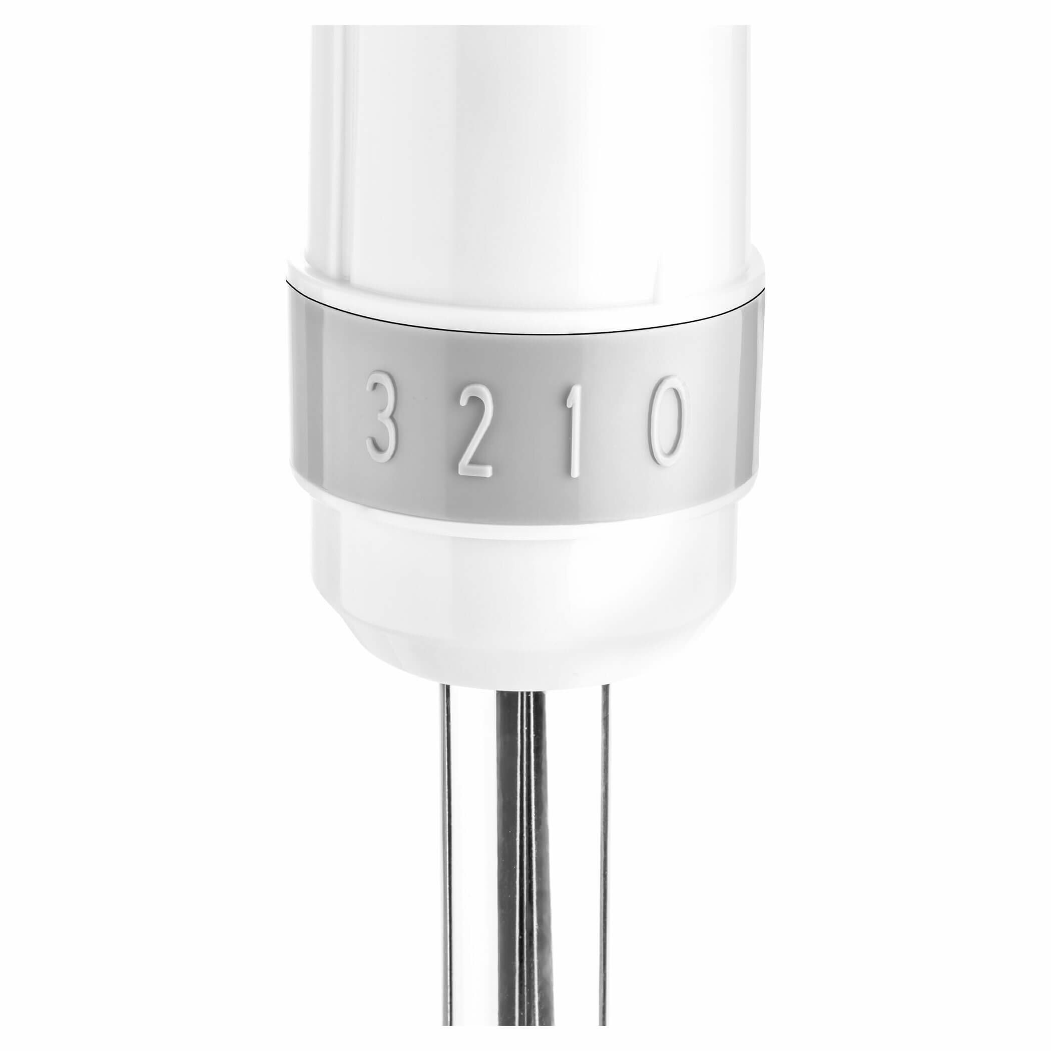 Biała podstawa blendera z ponumerowanym pokrętłem prędkości od 0 do 3.
