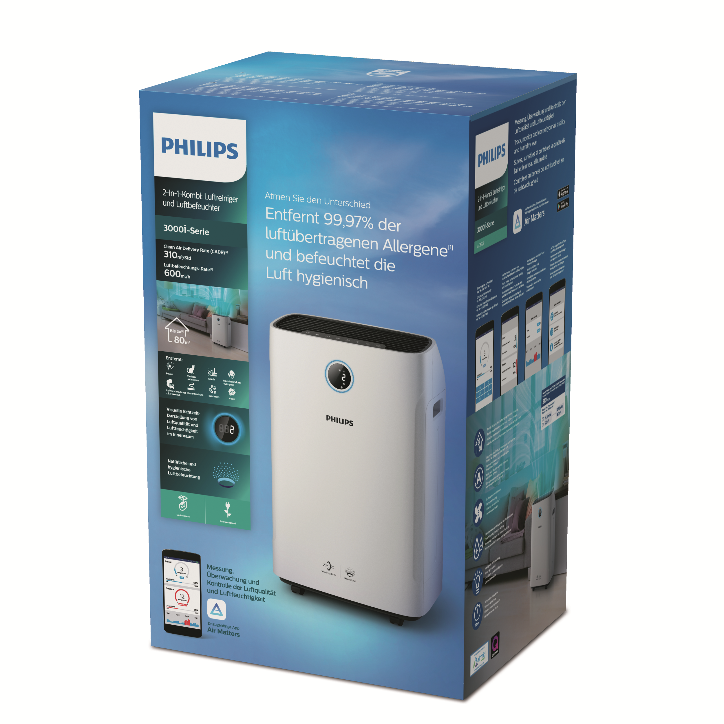 Oczyszczacz z nawilżaczem powietrza Series 3000i PHILIPS AC3829/10