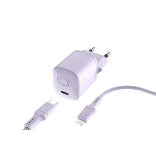 FRESH 'N REBEL Mini Charger USB-C 20W + Lightning-kabel - Lila