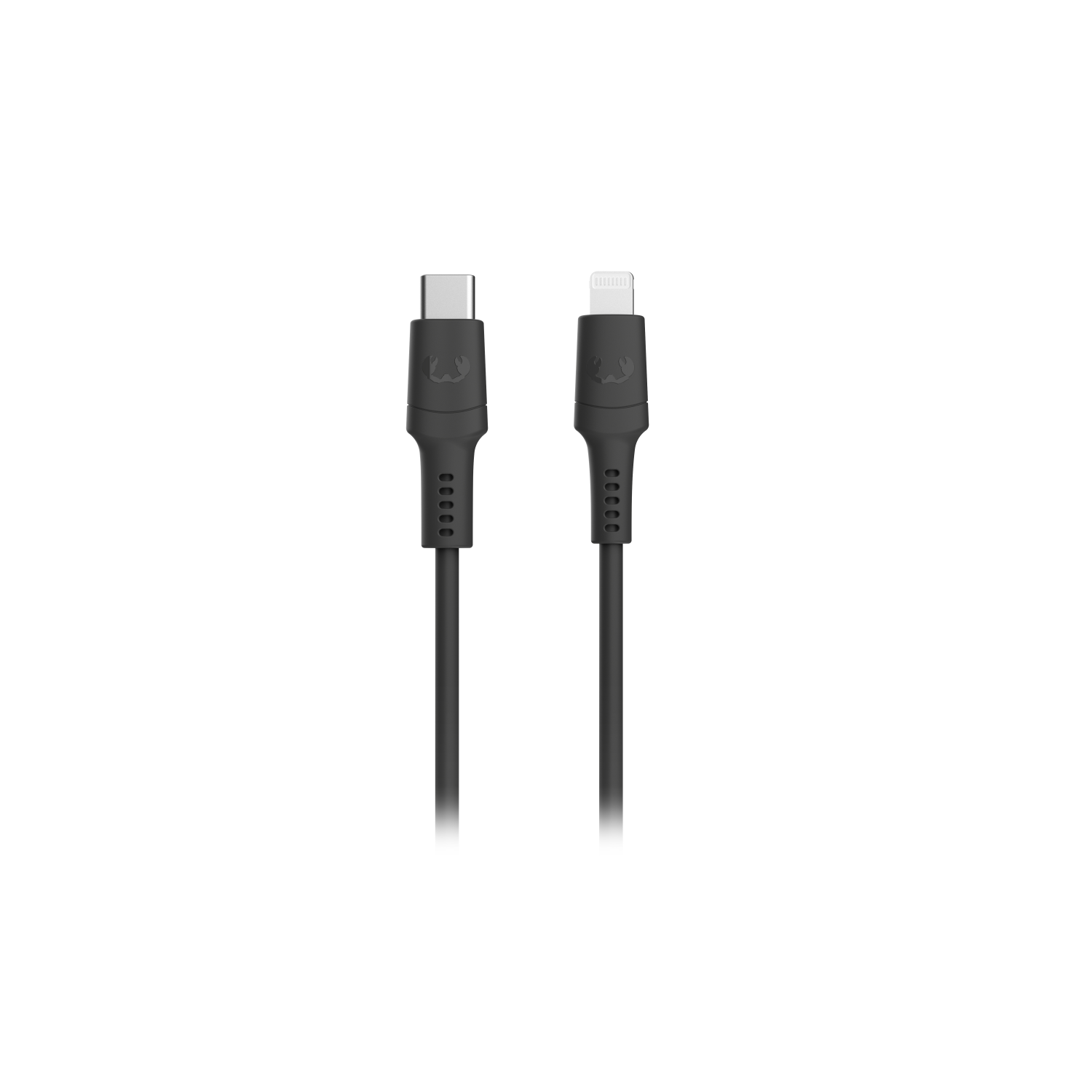 Black USB-C to Lightning cable, connectors visible.