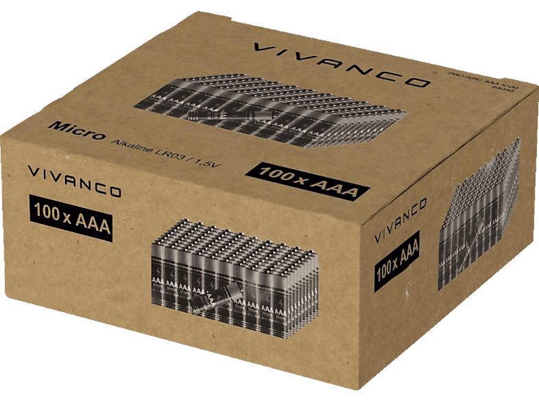 VIVANCO Micro AAA Batterie, 1.5 Stück Alkali-Mangan, 100 Volt