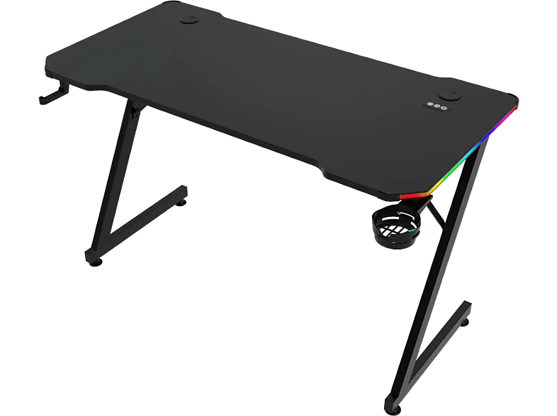 Qware Gaming Desk Durham Rgb Zwart (qw Gt-120rgb)