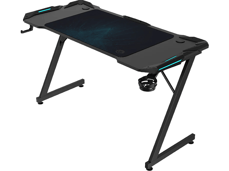 Qware Gaming Desk Akron Rgb Zwart (qw Gt-140led)