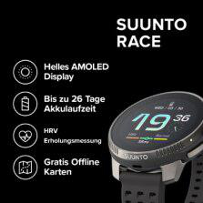 SUUNTO Race Sportuhr Silikon, Für mm), Charcoal 215 (Zusatzarmband Titanium Handgelenkumfang: mm 125–175 bis