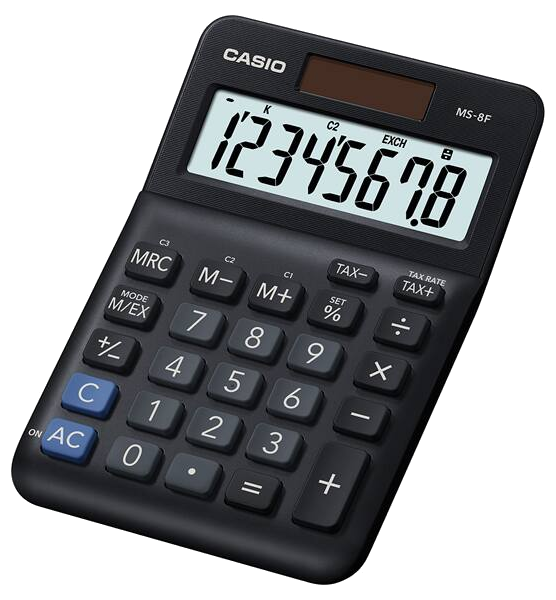 CASIO MS-8F asztali számológép, fekete