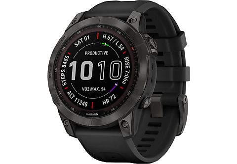 Reloj deportivo - Garmin Fenix 7 Zafiro Edición Solar, Negro, Silicona 22 mm, Pantalla 1.3"
