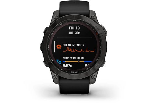Reloj deportivo - Garmin Fenix 7 Zafiro Edición Solar, Negro, Silicona 22 mm, Pantalla 1.3"