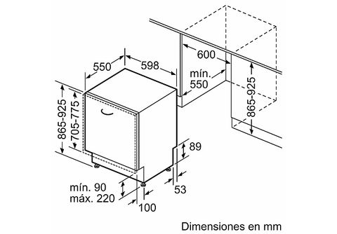 Balay 3VH5331NA - Lavavajillas 60 cm integrable Clase D x14 Servicios 3ª  Bandeja