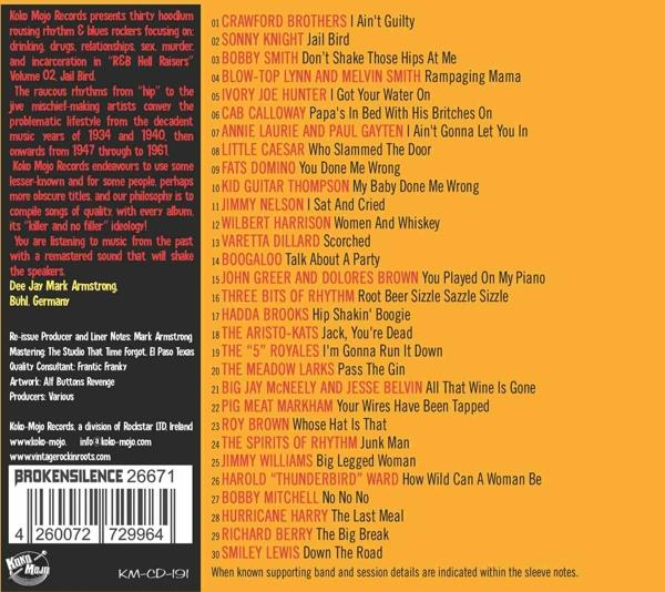 Albumcover mit Songliste und Infos. Linke Seite Text, rechte Seite nummerierte Lieder.