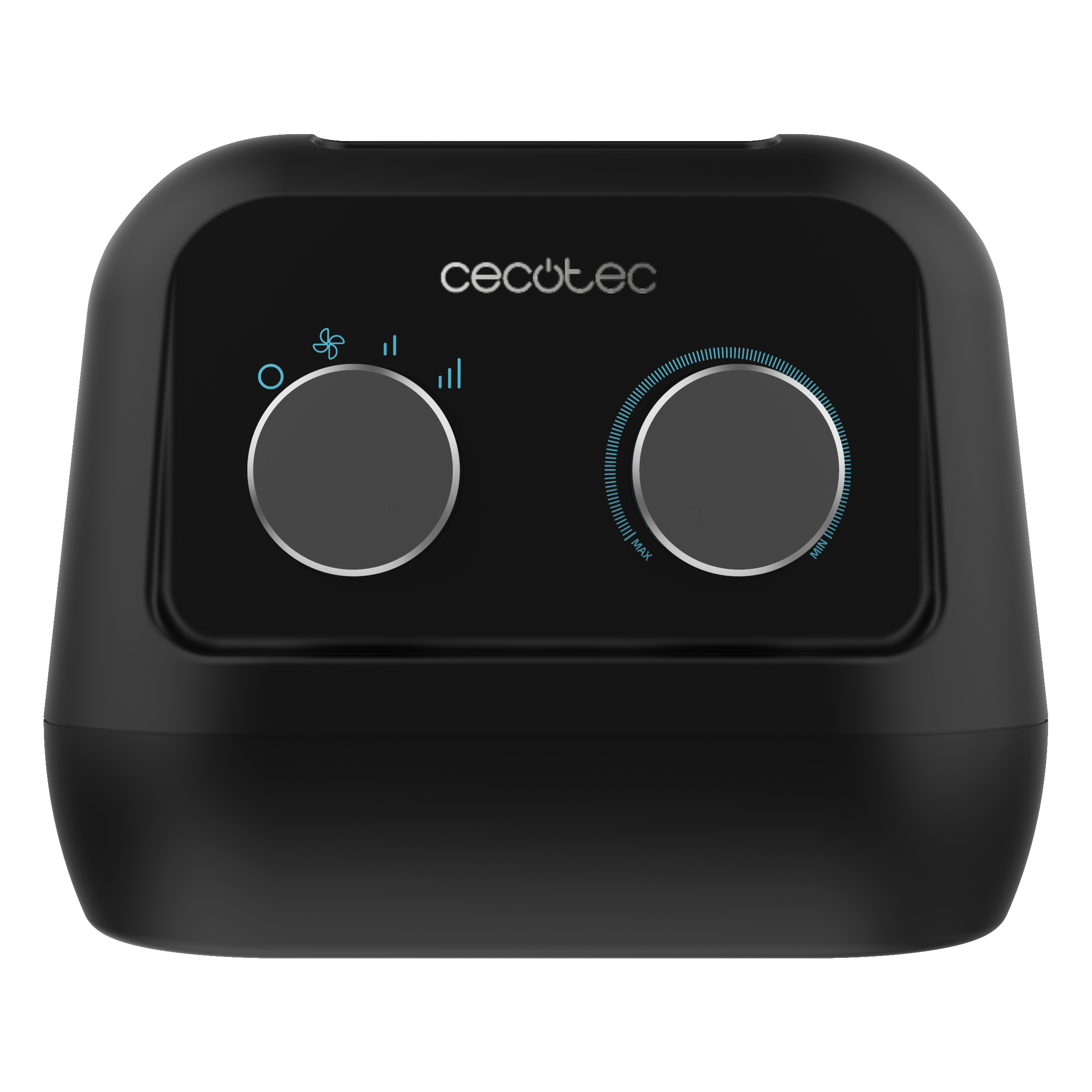 Un electrodoméstico negro con dos diales y la marca 'Cecotec'.