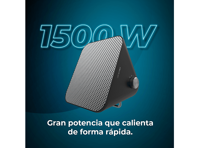 Calefactor cerámico - Cecotec ReadyWarm 1500 Max Ceramic Design Black, W, 3 modos, 15 m², Termostato regulable, Ligero, Negro – imagen 2