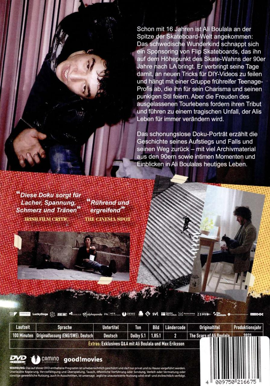 DVD-Hülle. Die Hülle hat ein Foto eines Mannes, Text und Logos. Der Hintergrund ist ein roter Vorhang.