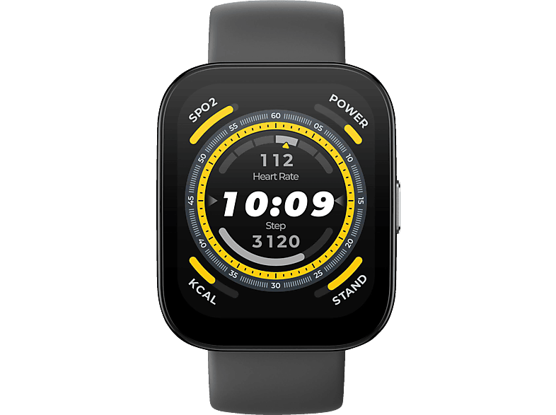 mm, AMAZFIT Smartwatch 22 Silikon, 5 Bip Black Kunststoff Soft