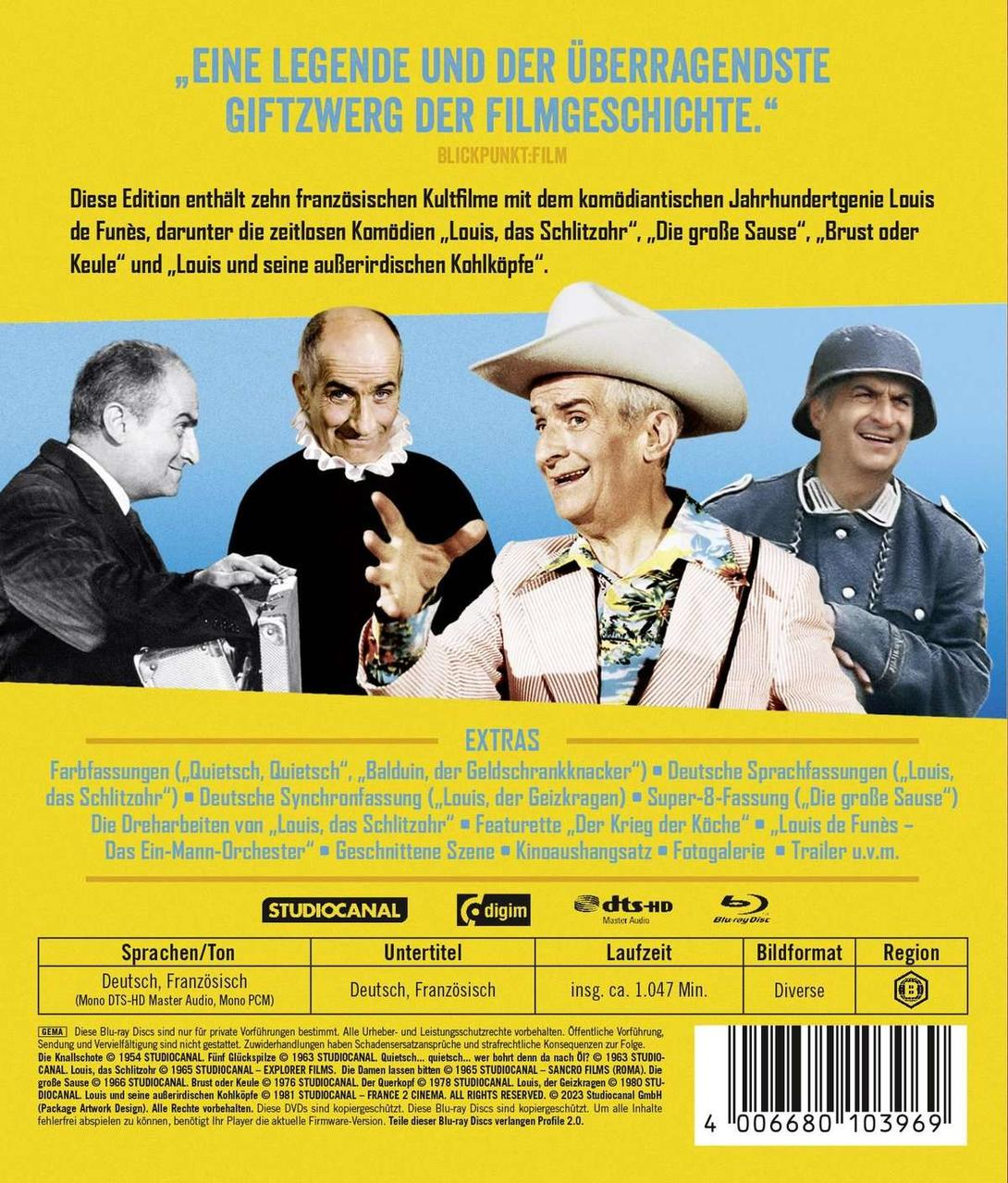 Eine DVD-Hülle mit mehreren Schauspielern, Text und Logos.