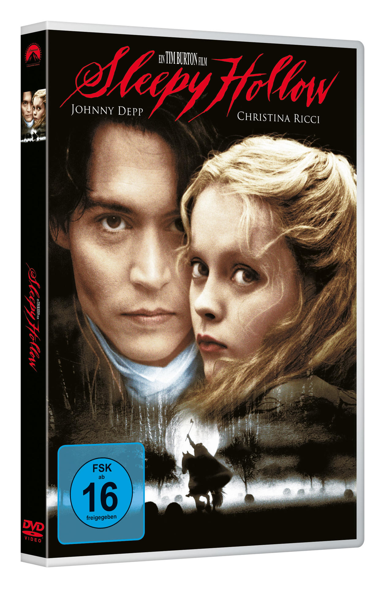 DVD-Cover des Films Sleepy Hollow, mit Johnny Depp und Christina Ricci.