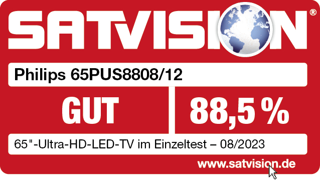 SATVISION Testergebnisgrafik für einen Philips Fernseher.