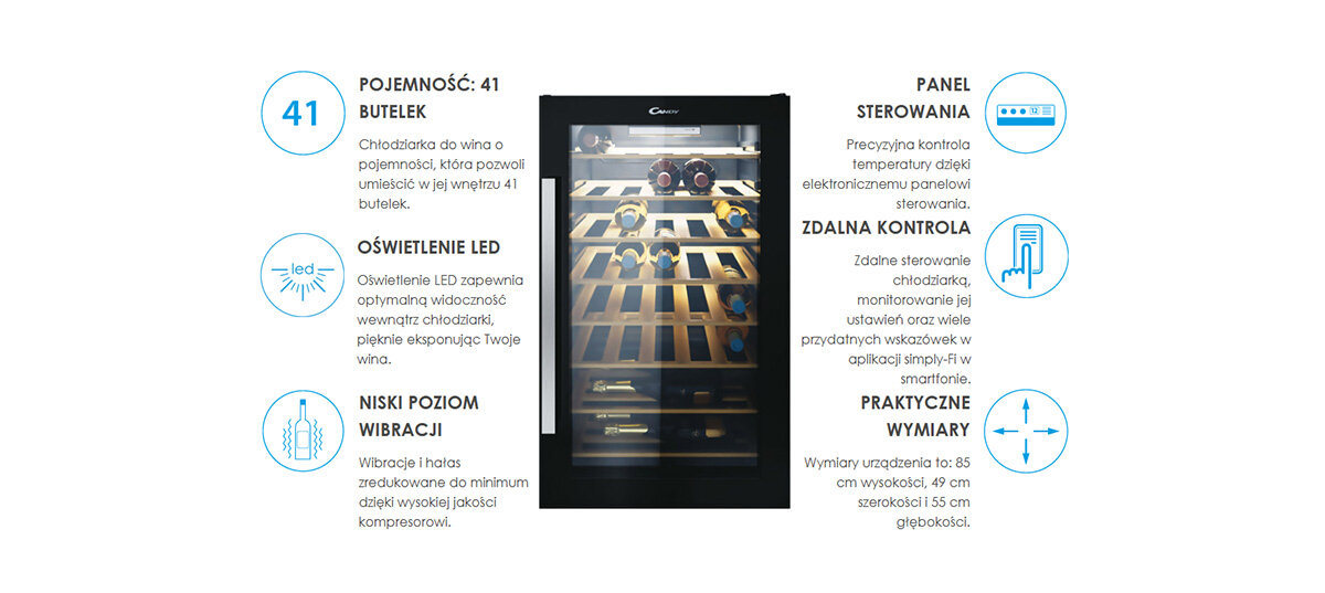 Chłodziarka do wina CANDY CWC 154 EEL/N