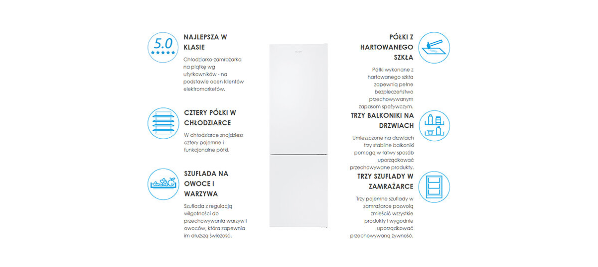 Lodówka CANDY CCT3L517FW City Combi