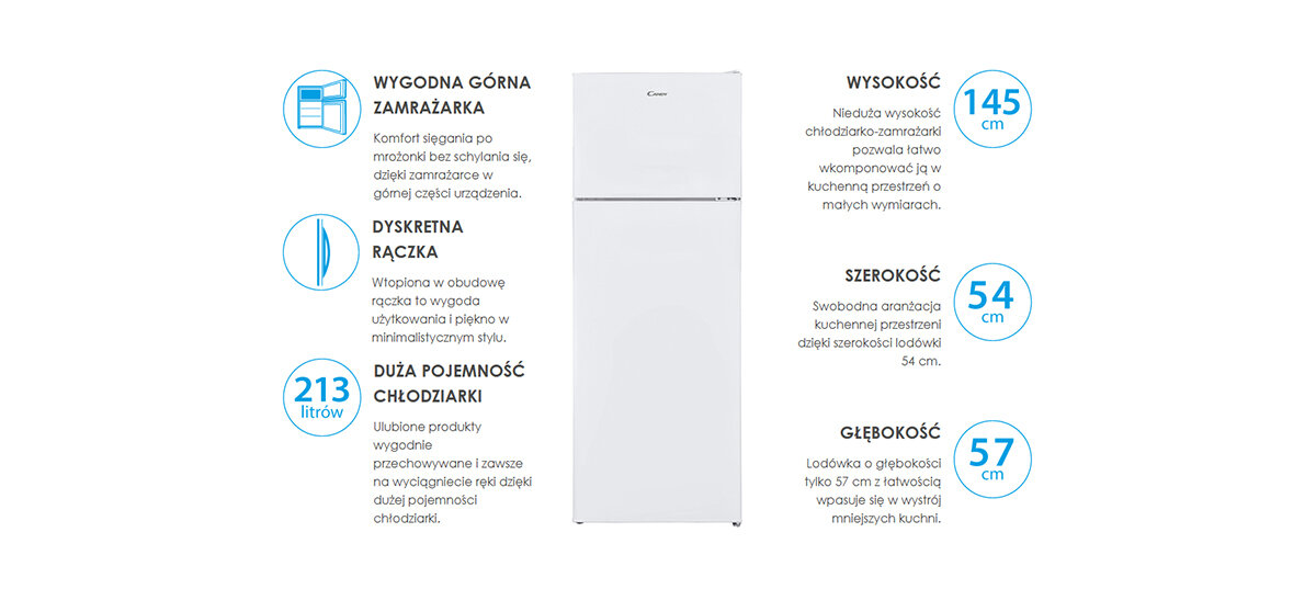 Lodówka CANDY C1DV145SFW
