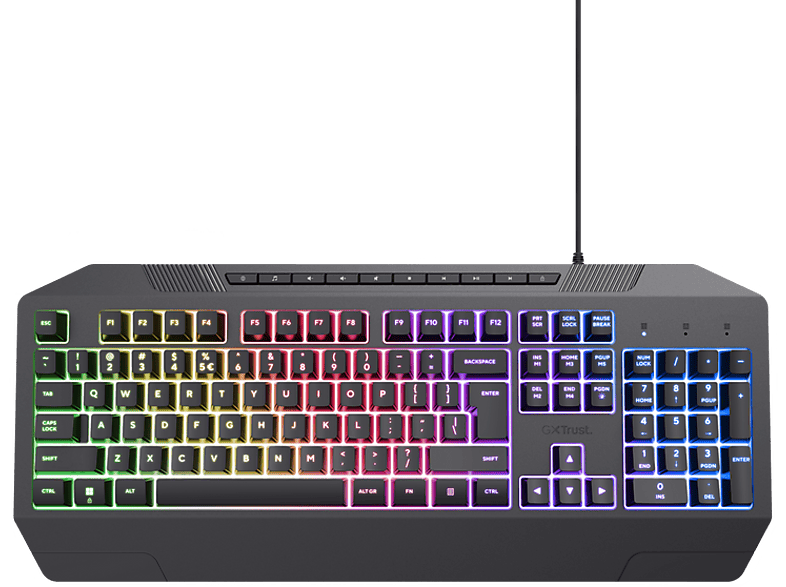 Pack gaming  Trust GXT 794, Ratón inalambrico, Teclado compacto TKL,  Retroiluminación, Negro