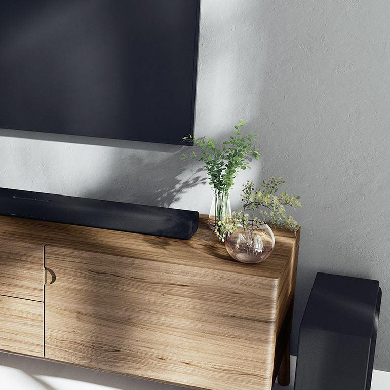 YAMAHA TRUE X BAR 50A, Dolby Atmos Soundbar mit kabellosem Subwoofer, Schwarz