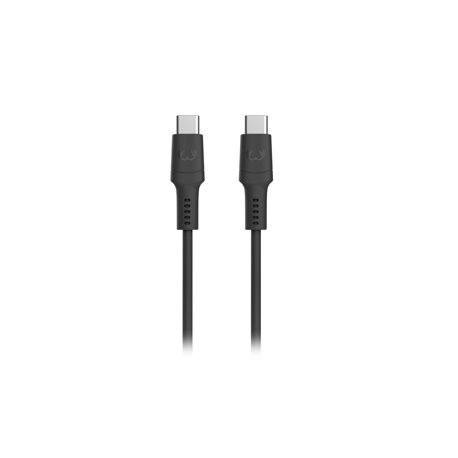 Deux câbles USB-C noirs sur fond blanc. Chaque câble a un connecteur USB-C.