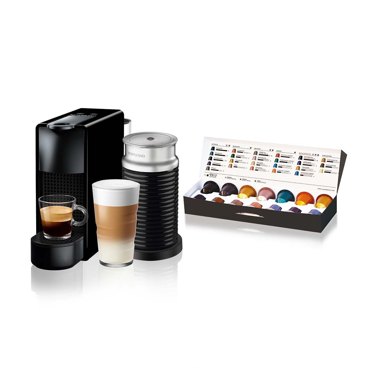 Ekspres na kapsułki KRUPS-NESPRESSO Essenza Mini z Aeroccino XN1118 Czarny