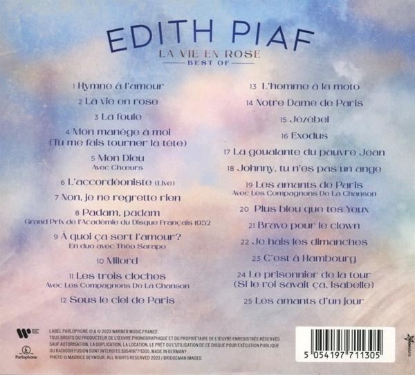 Egy album hátlapja a dalok listájával franciául.