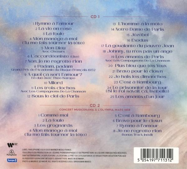 CD-Hülle hinten mit französischen Songtiteln. Weißer Hintergrund. Warner Music France Logo sichtbar.