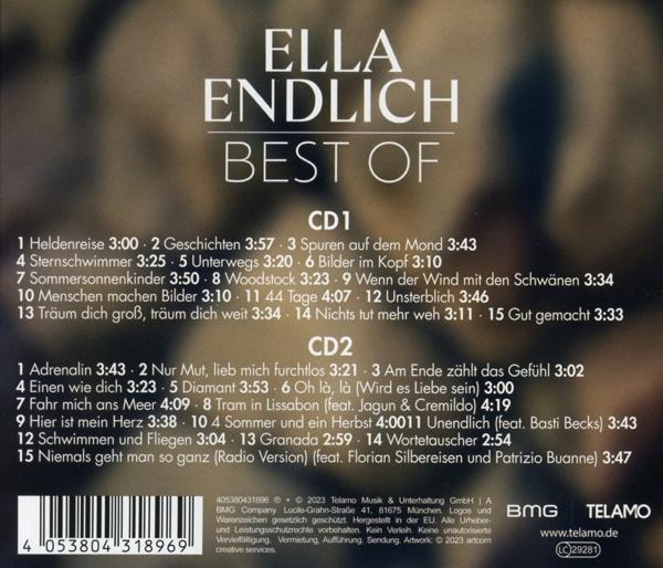 Die Rückseite einer CD mit Songtiteln, Künstlernamen und den Logos von BMG und Telamo.