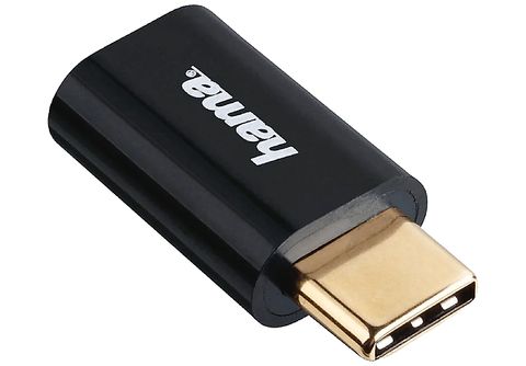 Adaptador  Hama 00178399, Micro USB a USB Tipo-C, Negro