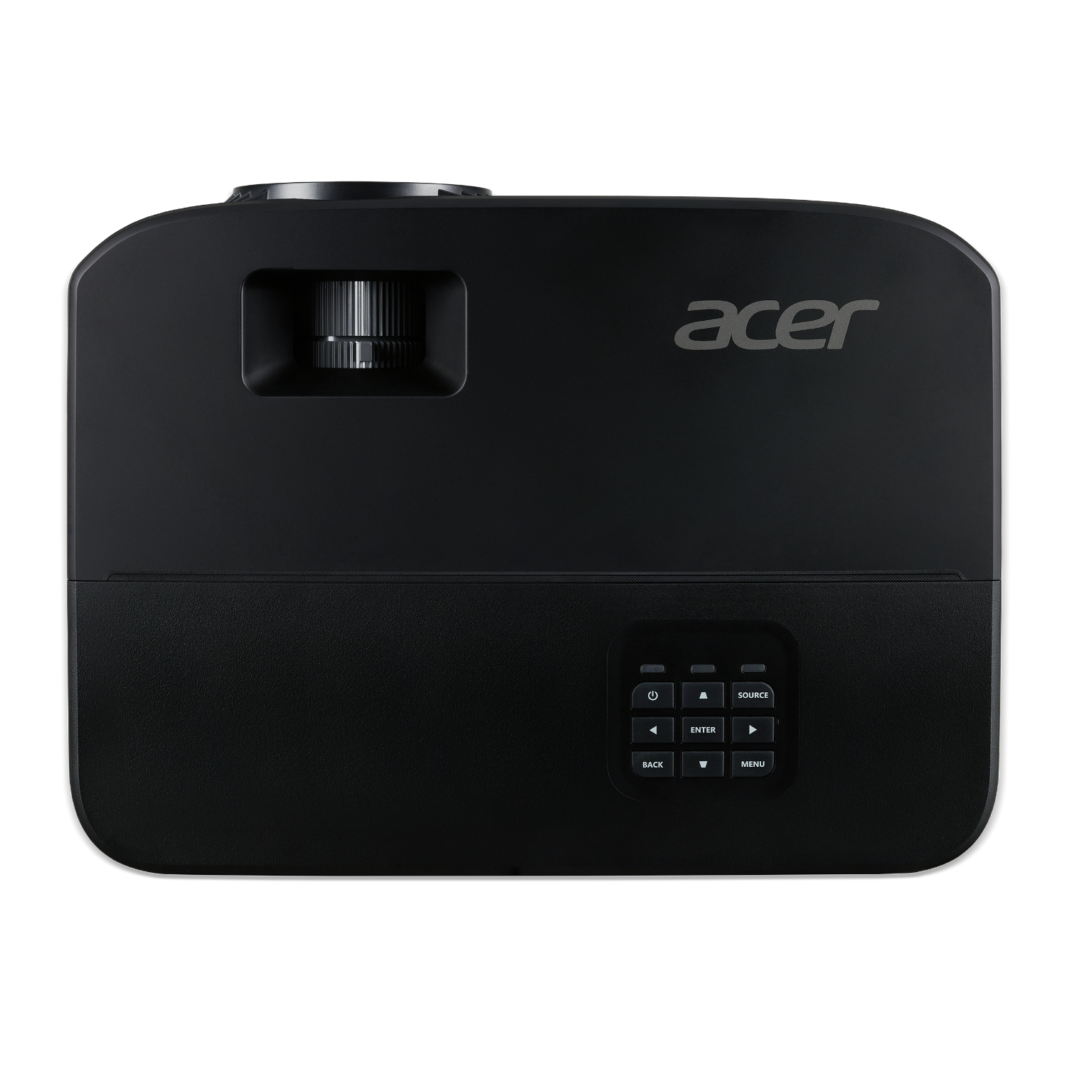 Black Acer projector. It has a lens, control buttons, and the Acer logo on the top.