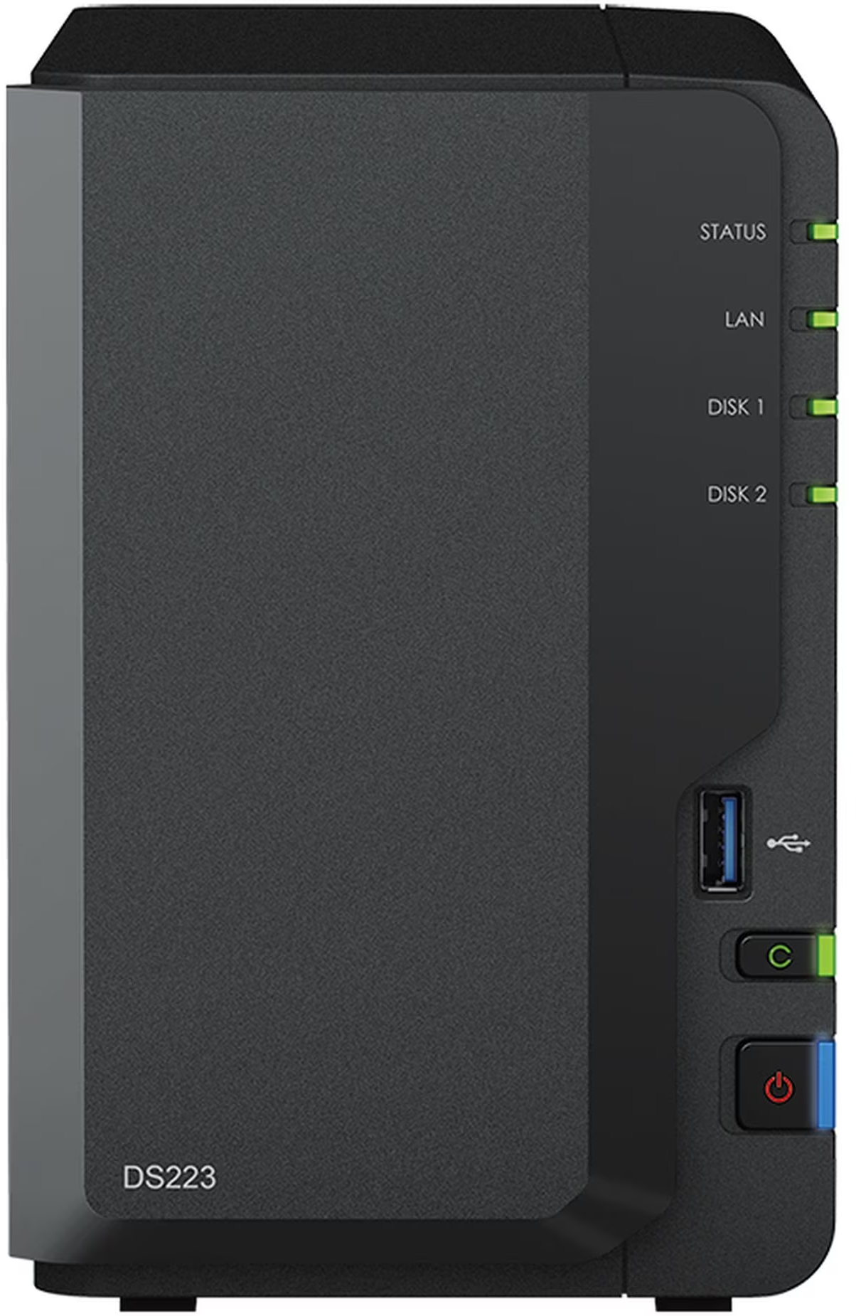 SYNOLOGY DS223 2 baies WD Red Plus 8 To - NAS (HDD, 8 TB, Noir)