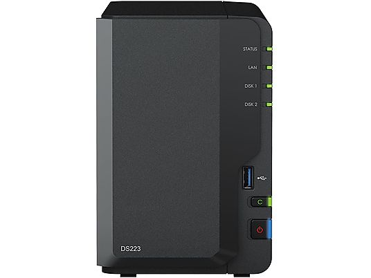 SYNOLOGY DS223 2-bay WD Red Plus 4 TB - NAS (HDD, 4 TB, Nero)