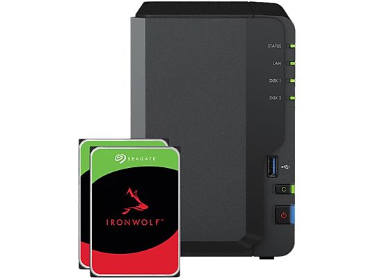 SYNOLOGY DS223 2-bay Seagate Ironwolf 12 TB - NAS (HDD, 12 TB, Nero)