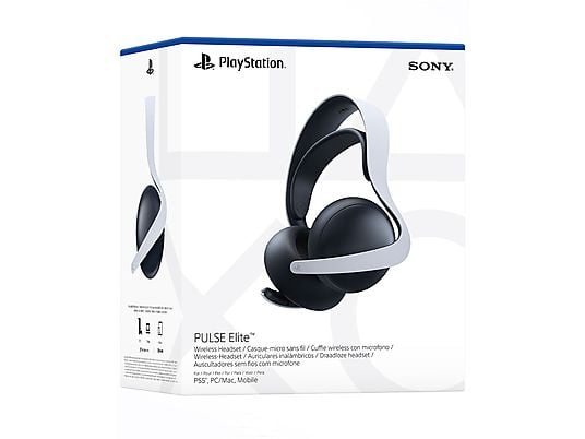 Auriculares inalámbricos - Sony Pulse Elite, Bluetooth, Para PS5, Cancelación de ruido, Blanco