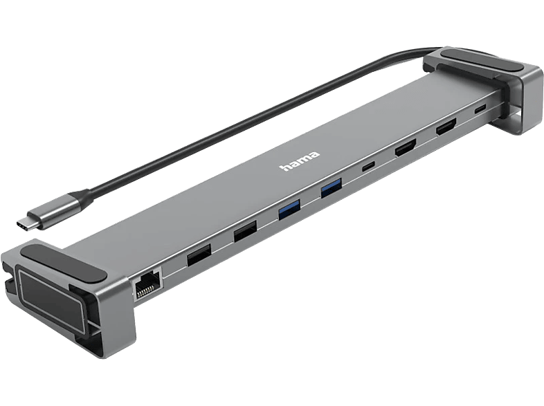 HAMA USB 3.1 Type-C 9in1 dokkoló adapter, 2xHDMI, LAN, 2x USB3.1, PD max 100W (200145)