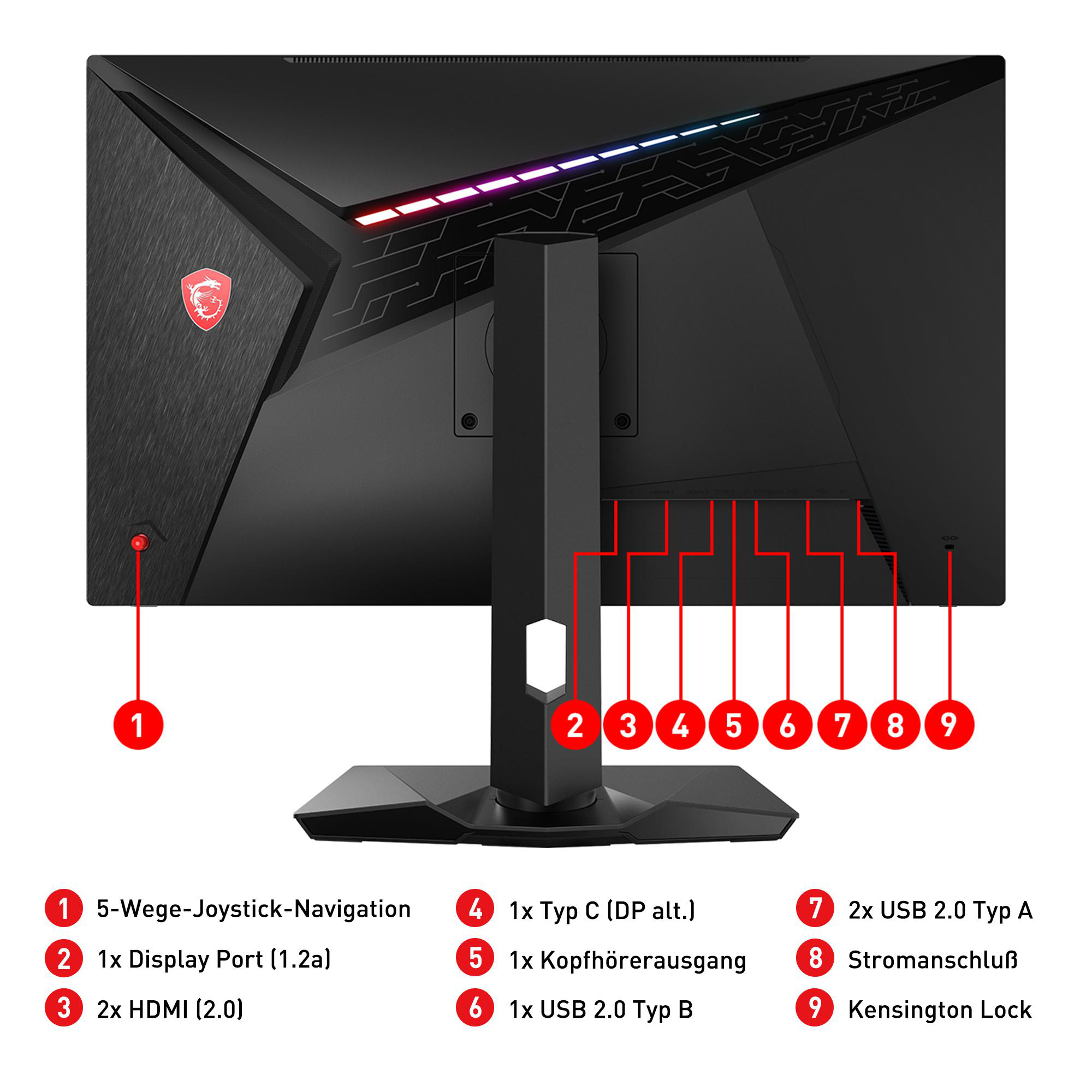 MSI OPTIX MAG274QRFDE QD 27 Zoll  WQHD  Gaming Monitor  1 ms Reaktionszeit  