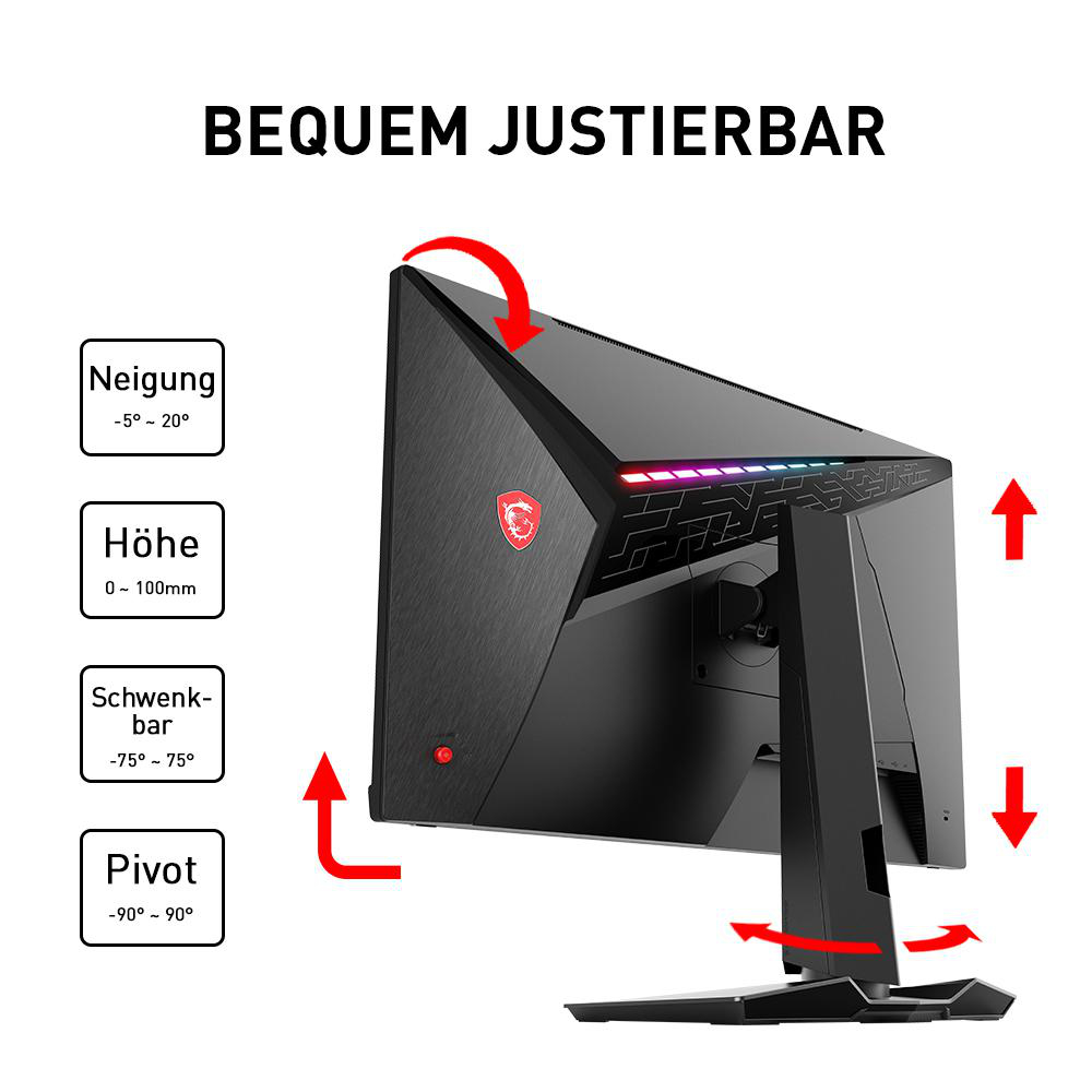 MSI OPTIX MAG274QRFDE QD 27 Zoll  WQHD  Gaming Monitor  1 ms Reaktionszeit  