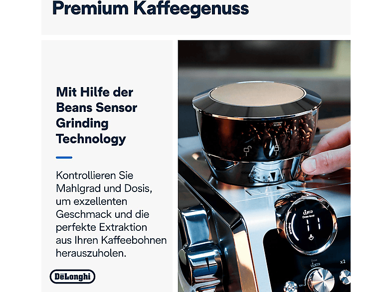 DELONGHI La Specialista Maestro Cold Brew EC9865.M - 9 vorprogrammierte Kaffee-Rezepte, autom. Milchaufschäumung Espressomaschine Silber/Schwarz