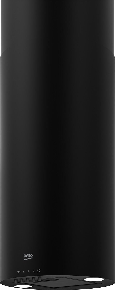 Czarny okap kuchenny. Marka to Beko.