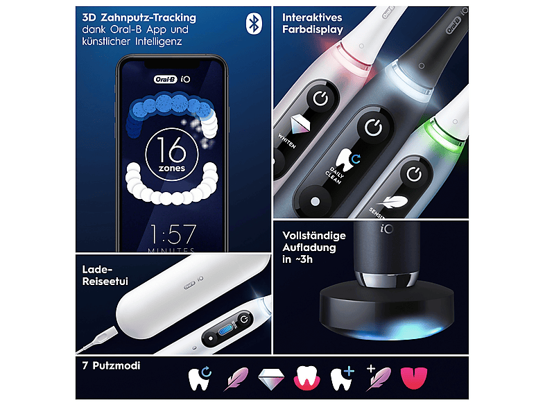ORAL-B iO 9N Elektrische Zahnbürste Rose Quartz, Reinigungstechnologie: Mikrovibrationen