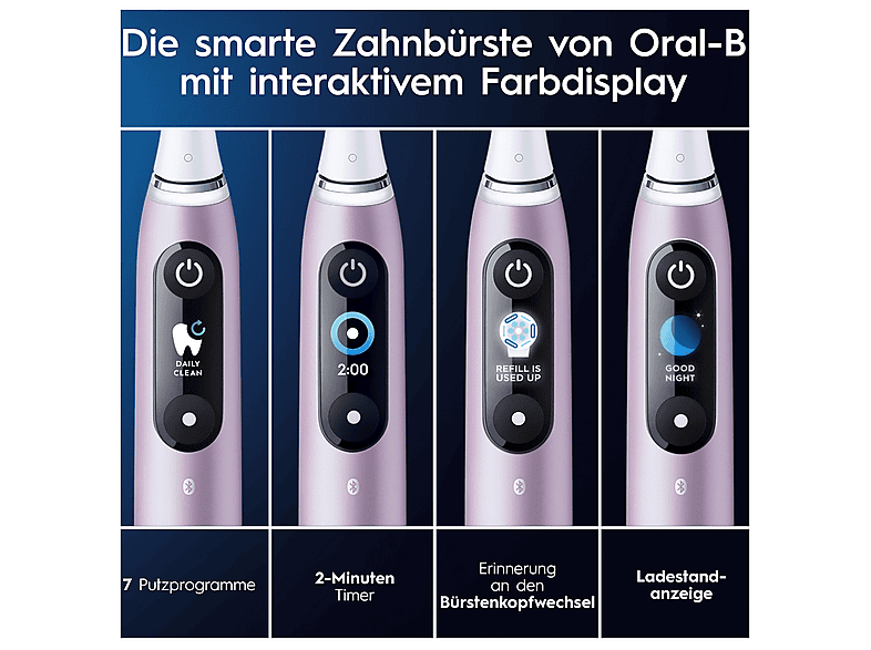 ORAL-B iO 9N Elektrische Zahnbürste Rose Quartz, Reinigungstechnologie: Mikrovibrationen