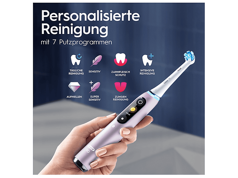 ORAL-B iO 9N Elektrische Zahnbürste Rose Quartz, Reinigungstechnologie: Mikrovibrationen