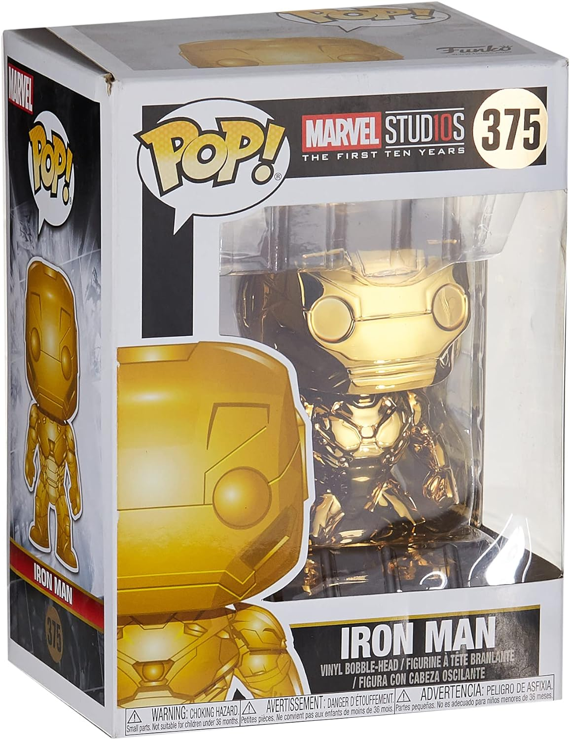 Figura Funko Pop! - Marvel Studios 10th: Iron Man, Vinilo, 9.50 cm, Oro